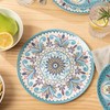 Bzyoo 12-Piece Melamine Dinnerware Set - Madallion | Lightweight, Durable,