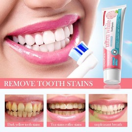 Rose Salt Clean Bright White Removing Smoke Spot Tooth Stain Toothpaste Fresh Breath Whitening Teeth Gum Care Anti-Moth Teeth Fixation - Specification: 2pcs Rose Salt Toothpaste