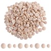TIESOME 300 PCS Half Wood Balls, 3 Sizes 10/12/15mm Natural
