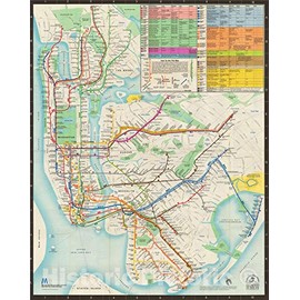 Historic Pictoric Map - New York City Transit Maps, New York City Subway Map 1979 Railroad Cartography - Vintage Poster Art Reproduction - 24in x 30in