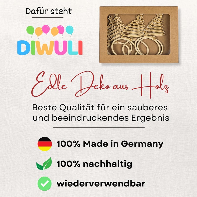 DIWULI Napkin Rings Christmas Tree