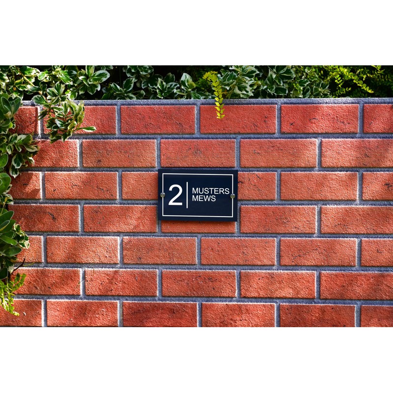 Badgemaster Modern Anthracite House Number Sign Plaque Stainless Steel Standoffs