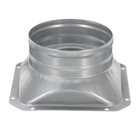 PATIKIL 4 Inch Duct Connector Flange, Metal Straight Pipe Flange Square to Round Interface Air Duct for Heating Cooling Ventilation HVAC System