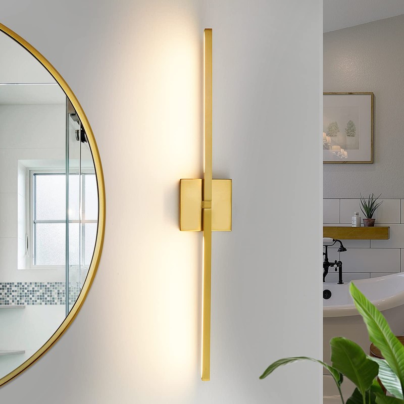 CCYCOL Gold Bathroom Vanity Light Fixtures - 30 inch Rotatable