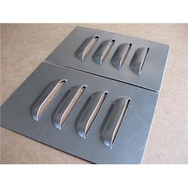 RodLouvers Pair of Aluminum Straight 3” 4 Mini Louvered Panels