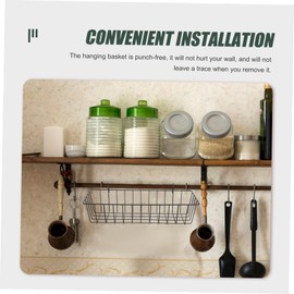 Iron Hanging Basket Over Door Hanging Basket Cabinet Door Organizer Wire Basket Hanging Storage Organizer Wall Organizer Baskets Pantry Kitchen Seasoning Basket Nail