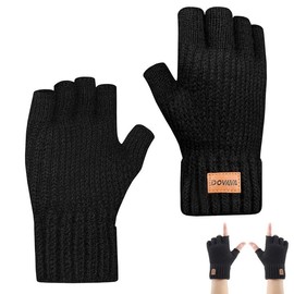 Celiodd Fingerless Gloves, Women's Fingerless Gloves, Fingerless, Fingerless Gloves, Gloves Without Fingers, Suitable for Running, Cycling, Leisure and Outdoor Use (Black)