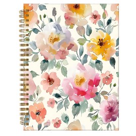 ZHIZHEND Spiral Journal Notebook,A5 Hardcover Lined Journals for Women Girl 6 x 8.3 in,120 Pages Thick Paper,Cute College Ruled Writing Notebook for Gifts Office Work School(Beautiful Floral)