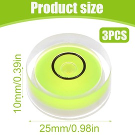 SGERUFZ 3 Pieces Measuring Tool Mini Round Level for Scales for Horizontal Calibration of Scales