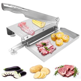 Bone Meat Cutter, Manual Meat Slicer Meat Cutting Machine Ribs Meat Chopper Slicing Machine for Home for Fish, Beef, Chicken, Ribs, Jerky, Vegetable, Deli Food