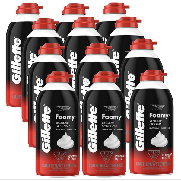 Gillette Gillette Foamy Regular Shaving Cream, Pack of 12, 11