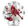 KiuLoam Winter Bird Round Wall Clock Silent Non Ticking Battery
