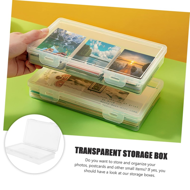 DOITOOL 2Pcs Transparent Cards Organizer Cases Durable Plastic Storage Boxes