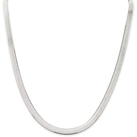 Savlano 925 Sterling Silver 7mm & 8.5mm Herringbone Flat Snake Magic Chain Necklace for Women & Men with a Gift Box - Made in Italy