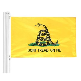 Embroidered Don't Tread On Me Flag 3x5 Ft - Exclusive Strongest 300D Nylon, Double Sewn Stripes and Brass Grommets, UV Protected, Best American Gadsden Flag
