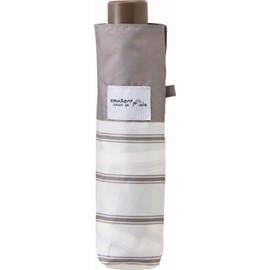 Miyajima 12610 Folding Umbrella, 19.7 inches (50 cm), Lightweight Mini, Twin Border, Gray