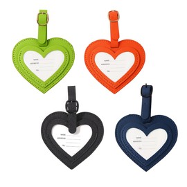 Ximimark 4pcs Heart Shaped Luggage Tag, Checked Suitcase Travel Supplies, Travel Accessories Luggage Tag