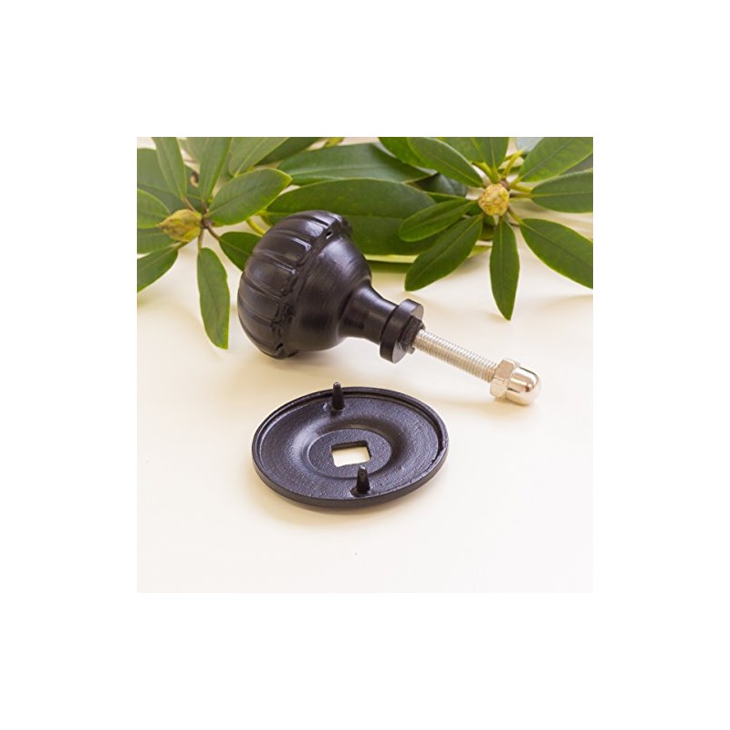 Antikas - Black Antique Iron Door Knob with Rose