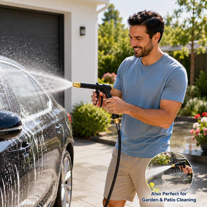 High-Pressure Car Wash Water Gun for Home Cleaning – Adjustable