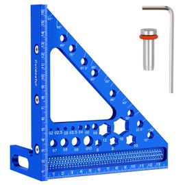 3D Woodworking Mitre Square - Precision Aluminum Alloy Measuring Tool, Protractor 15-90 Degree, Woodworking Ruler for Carpenters, Engineers & DIY, Multi-Use