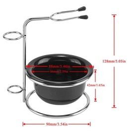 LinaLife Multifunction Shaving Bowl Mug Stand Holder Stainless Steel Wear Resistant Shaving Brush Holder Bowl Set