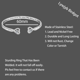 Lywjyb Birdgot Wedding Party Gift Maid of Honor Bracelet Bridal Shower Gifts Bridesmaid Gift from Bride BFF Gift (honor br CA)