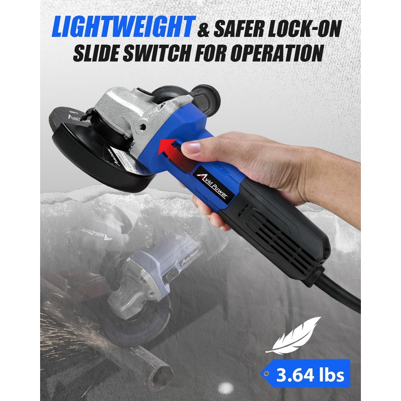 AVID POWER Angle Grinder, 7.5-Amp 4-1/2 inch Electric Grinder Power