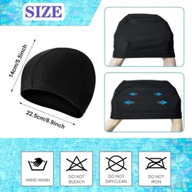 2 Pack Swimming Cap, Swimming Cap Women Men, High Elasticity Spandex Fabric Swimming Hat, Lightweight Non-Slip Swimming Cap for Adult Men Women and Kids