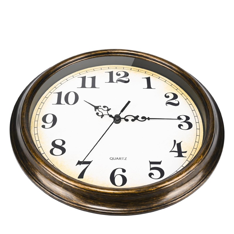 Yoiolclc Wall Clock Battery Operated Silent Non-Ticking Vintage Wall Clocks