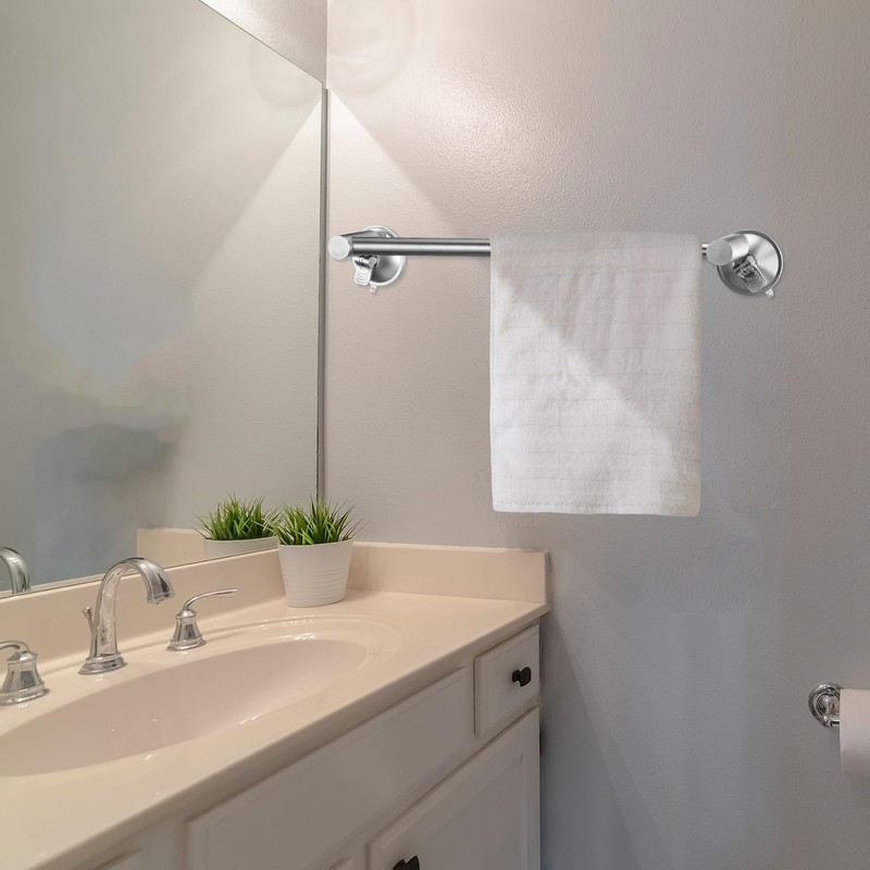 Adjustable 16-27" Suction Cup Towel Bar Extendable Suction Cup Towel