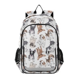 ALAZA Cute Puppy Pug Dog Print Animal Laptop Backpack Purse for Women Men Travel Bag Casual Daypack with Compartment & Multiple Pockets