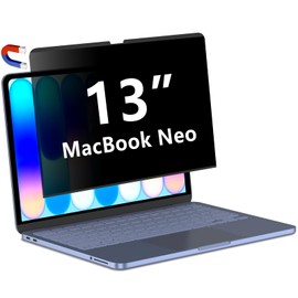 Magnetic Privacy Screen Protector for 2026 MacBook Neo 13-inch A18 Pro, Anti-Spy, Anti-Glare, Blue Light Filtering, Effectively Relieves Eye Strain, Easy to Install, Removable and Reusable for Mac Neo