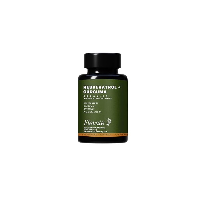Resveratrol Cúrcuma Cápsulas 600 Suplemento Bienestar Vitalidad Días Uso