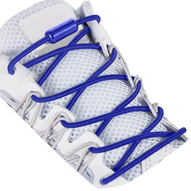DALLAR Elastic No Tie Shoelaces in Various Colours, Round Shoelaces, Adjustable and Durable, Suitable for Boots, Shoes and Trainers, for Children and Adults, 01-Blue, 01-blue
