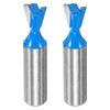 QUARKZMAN 2 Pieces Dovetail Cutter 1/2 Inch Diameter 1/2 Inch