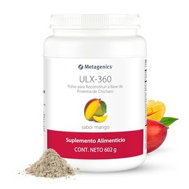 Metagenics ULX 360 - Bote 602g - Suplemento Alimenticio con Curcuma, Xanthohumol, Glutamina y Aminocidos - A Base de Protena de Chcharo - Sabor Mango 
