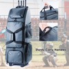 VIGEGARI Upgraded Rolling Baseball Bag with Sturdy Hard Backing -