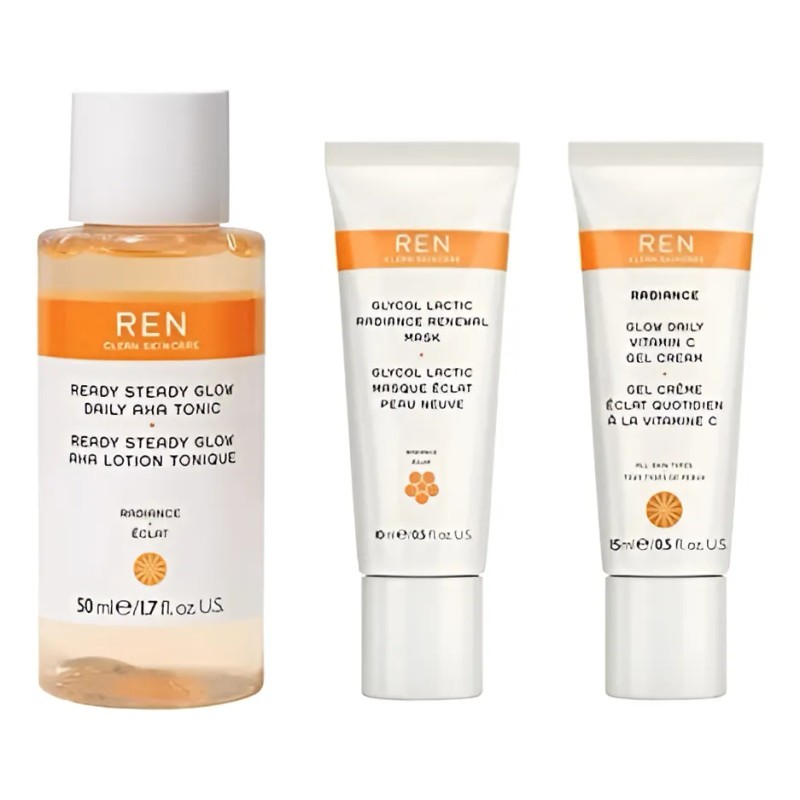 Ren Clean Skincare Tónico, Crema, Mascar Travel Kit 3 Piezas