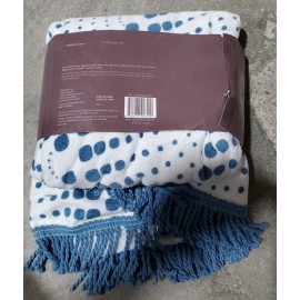 Allen + Roth 60" Polkadot White & Blue Round Beach Towel Allen + Roth 100% Cotton | #3637725