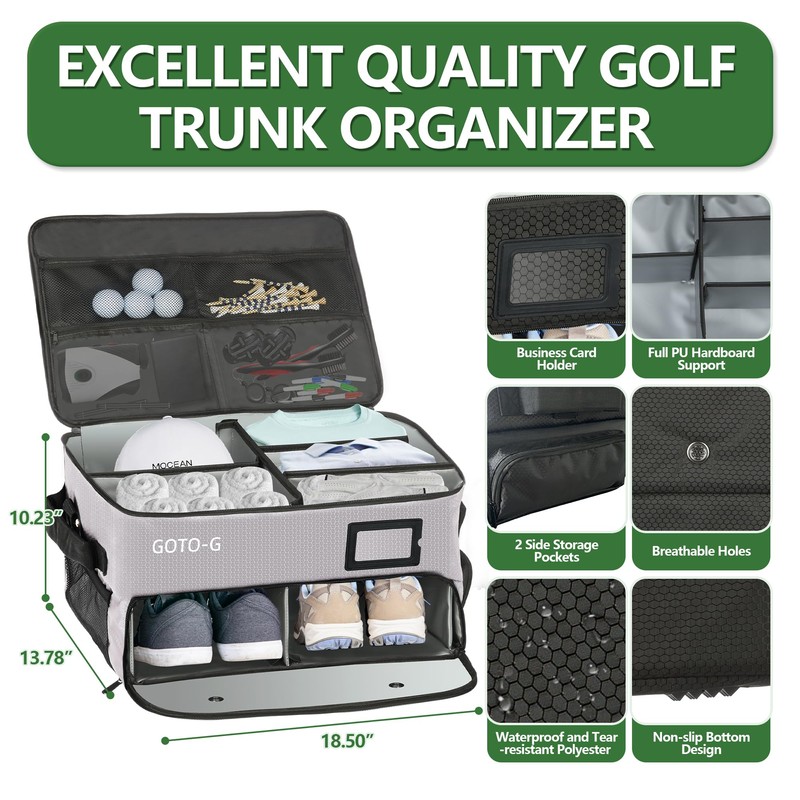 1GoTo-G 3 Layer Golf Trunk Organizer - Large Capacity Golf