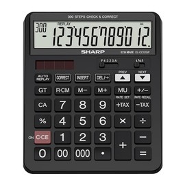 Sharp EL-CC12GP 12-Digits Check and Correct Calculator, Black
