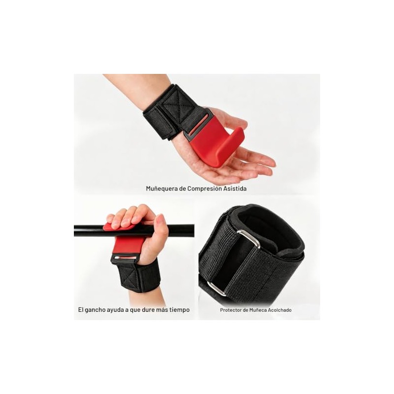 Straps para Gym Unisexo 2PCS, Muñequeras Gym Antideslizante