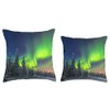Northern Lights and Aurora Borealis Throw Pillow
