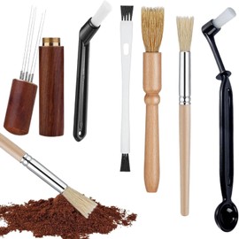 MEISO Cepillo para Cafetera, Cepillos Limpieza para Máquina Café, Kit Cepillos Limpieza para Molinillo Café, Cepillos Café y Cepillo para Polvo Nailon para Cabezal Grupo Máquinas Café (6)