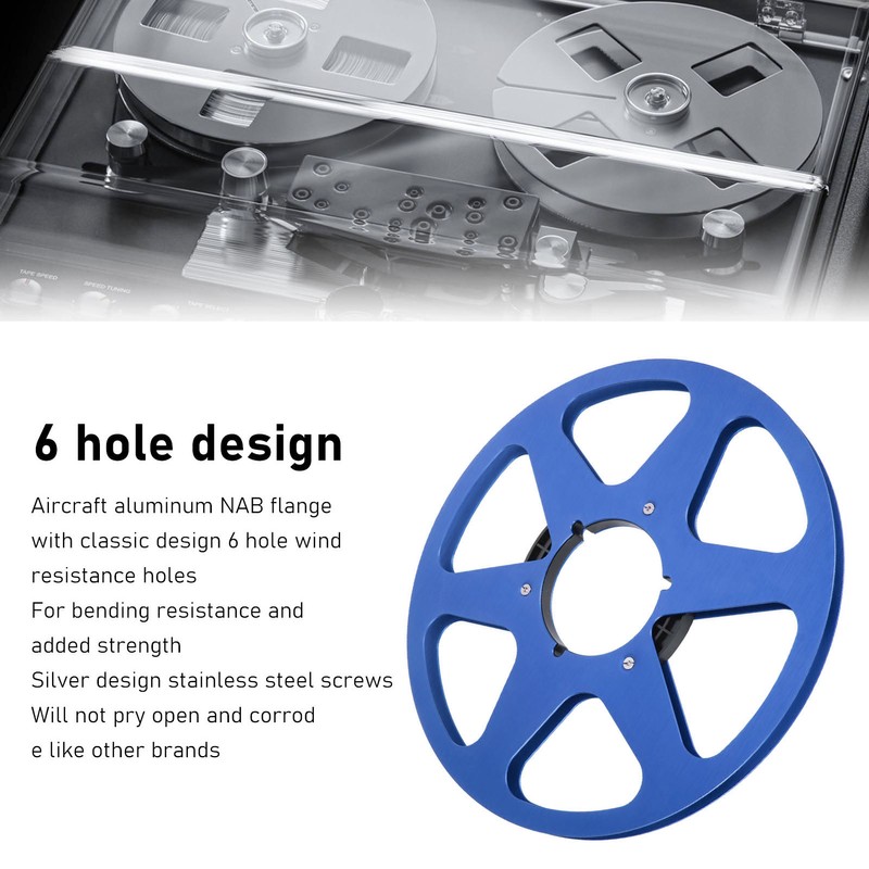 1/4 10.5 Inch Empty Tape Reel 6 Hole Aluminum Alloy
