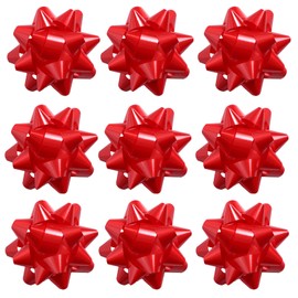 24 Red Large Gift Bows,3.5 inches, Bows for Gift Wrapping and Presents,Christmas Bows,for Parties, Birthdays, Weddings or Other Holidays.