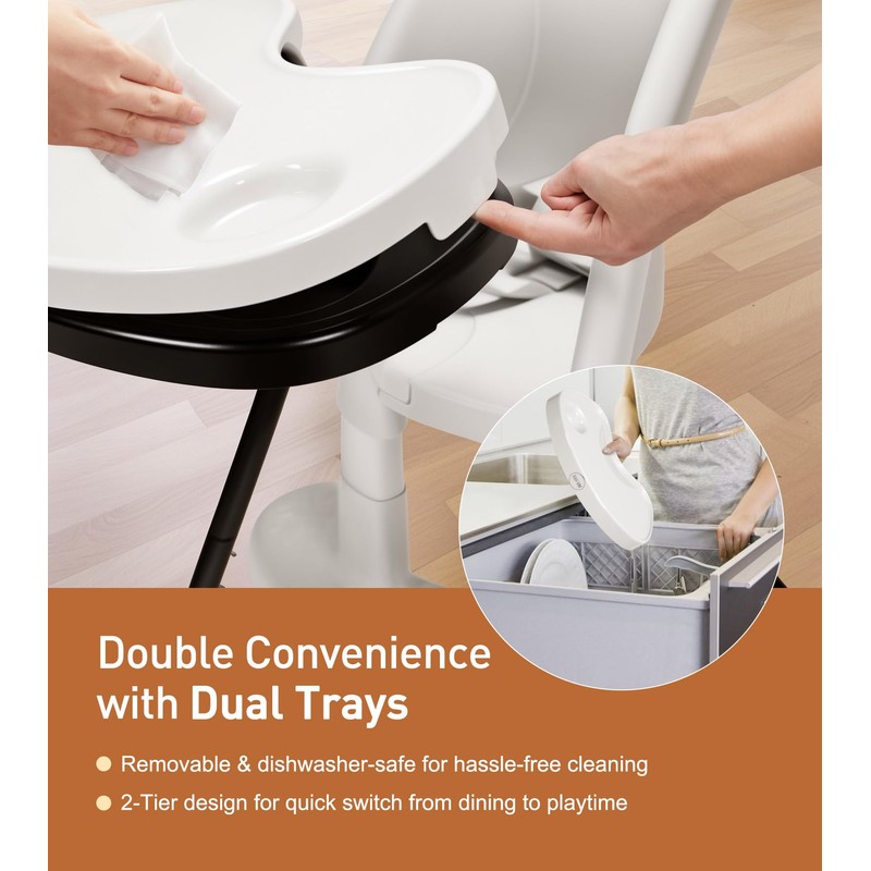 Funny Supply 3-in-1 Foldable High Chair, Portable & Convertible Baby