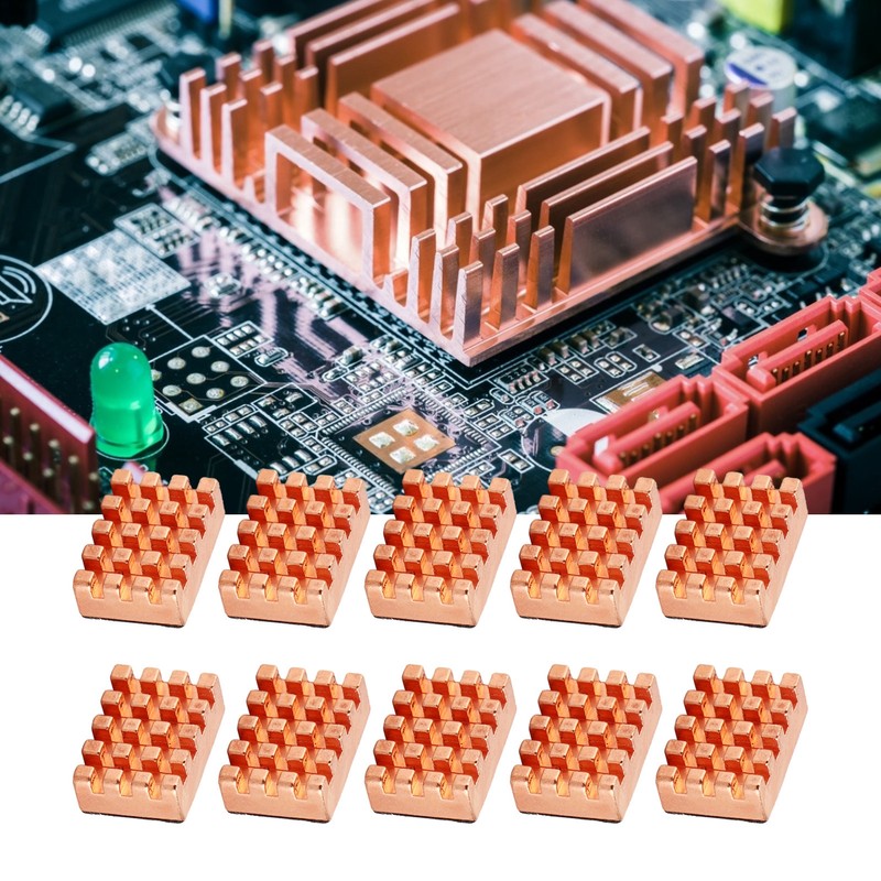 10pcs P15x5x10 Brass Heatsink with Thermal Adhesive Tape CPU Heat