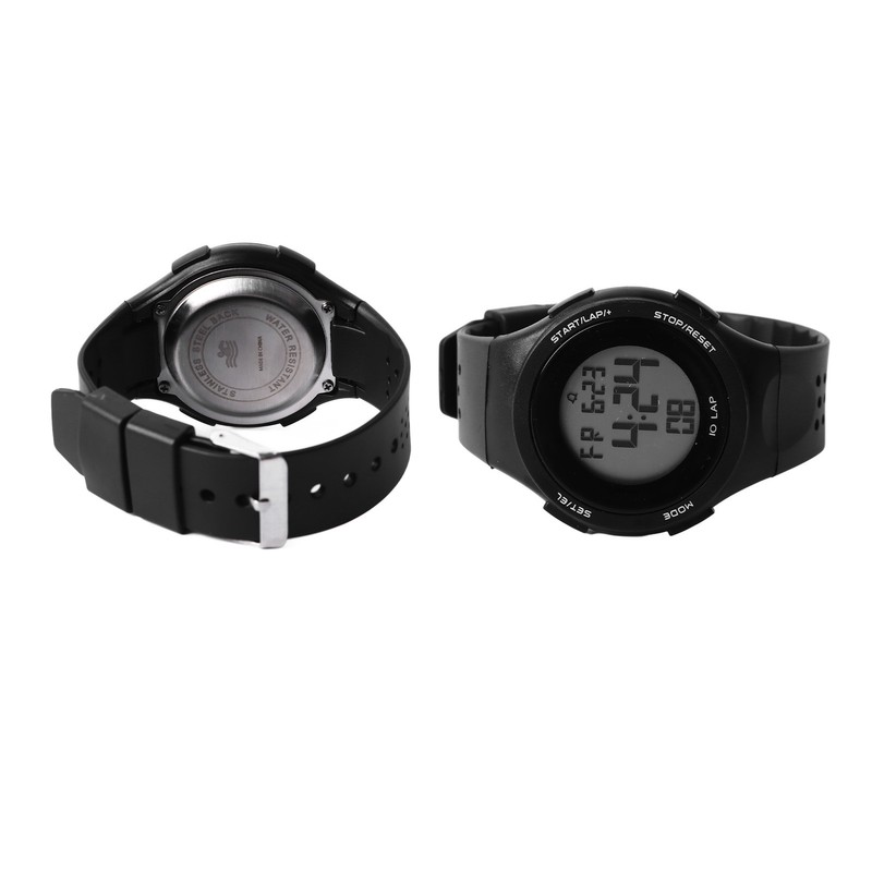 LED Digital Watch Waterproof Clear Display Breathable Strap Electronic Watch