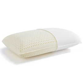 100% Talalay Latex Pillow, Natural Sleeping Bed Pillow - Luxury Soft Queen Size Pillow for Side, Back, and Stomach Sleepers - Removable Breathable Cotton Cover (Queen (Medium))